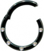 Clicker Schwarz Chirurgenstahl 5 Kristalle Weiss