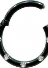 Clicker Schwarz Chirurgenstahl 5 Kristalle Weiss