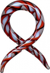 Dehnungsspirale Glas Rot Hellblau Schwarz