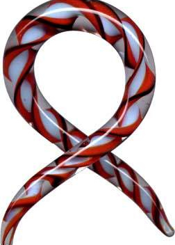 Dehnungsspirale Glas Rot Hellblau Schwarz