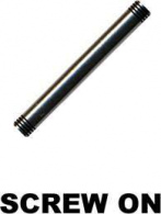 Gerader Stab Chirurgenstahl Silber mit Gewinde