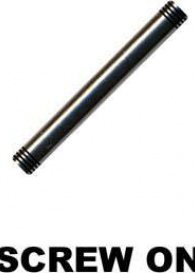 Straight Bar Surgical Steel Silver with Thread