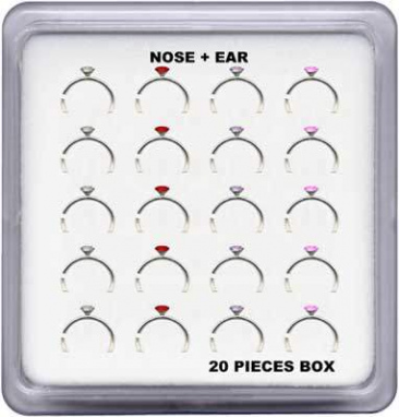 Nasenring Ohrring Ring Silber 925 Kristall