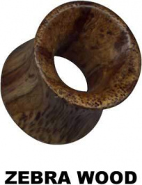 Tunnel Flesh Holz Zebraholz Double Flared