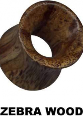 Tunnel Flesh Wood Zebra Double Flared