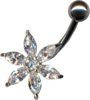 Bananabell Blüte Blume Silber 925 Titan Kristall Weiss