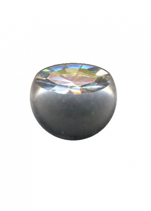 Ball Surgical Steel Silber Crystal White Clear with Thread