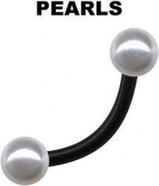 Banane Chirurgenstahl Schwarz Curved Barbell Perlen
