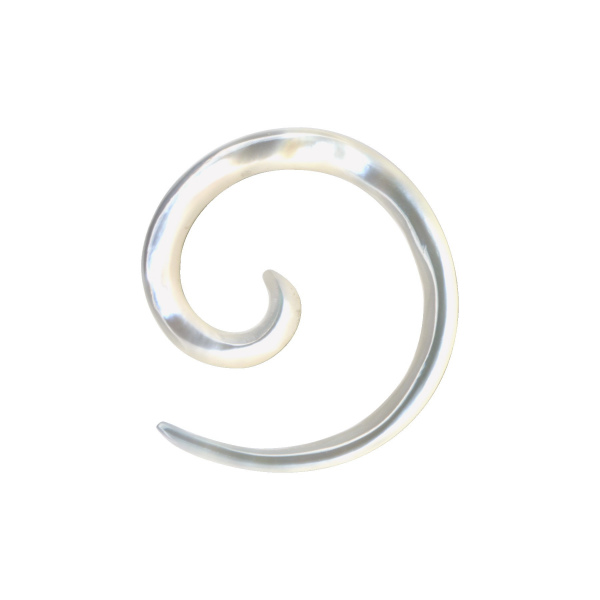 Dehnungsspirale Muschel Perlmutt Weiss Creme 2mm