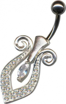Bananabell Jugendstil Art Nouveau Silber 925 Chirurgenstahl Kristall Weiss Klar