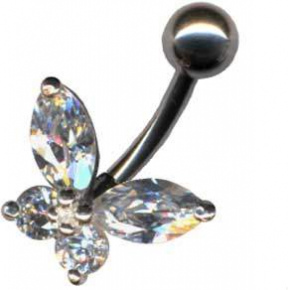 Bananabell Schmetterling Silber 925 Titan Kristall Weiss