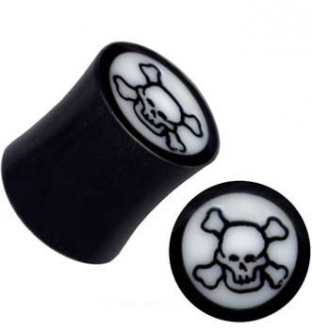 Plug Horn Totenkopf Pirat Dunkel Schwarz Weiß
