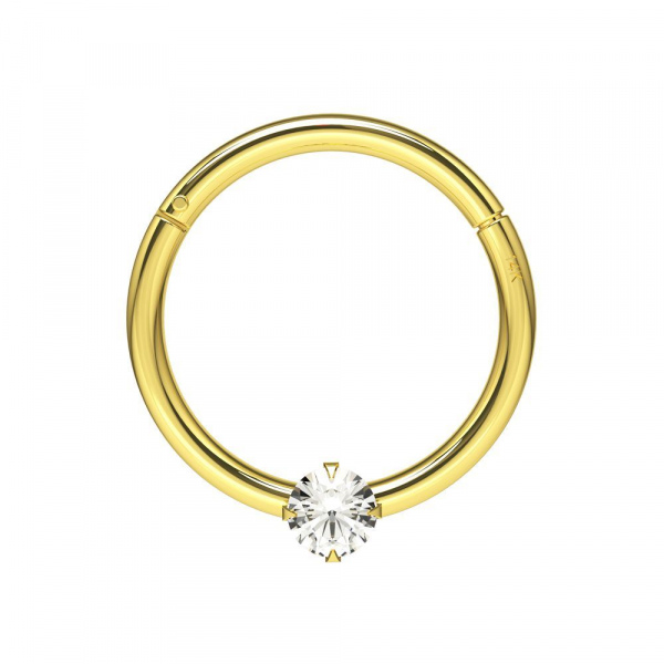 Clicker Gelbgold Gold 750 18 Karat Echt Diamant Nasenring Ohrring