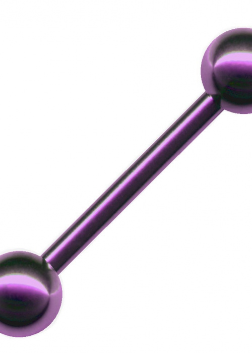 Barbell Straight Piercing Plug Titanium Dumbbell Purple Lilac