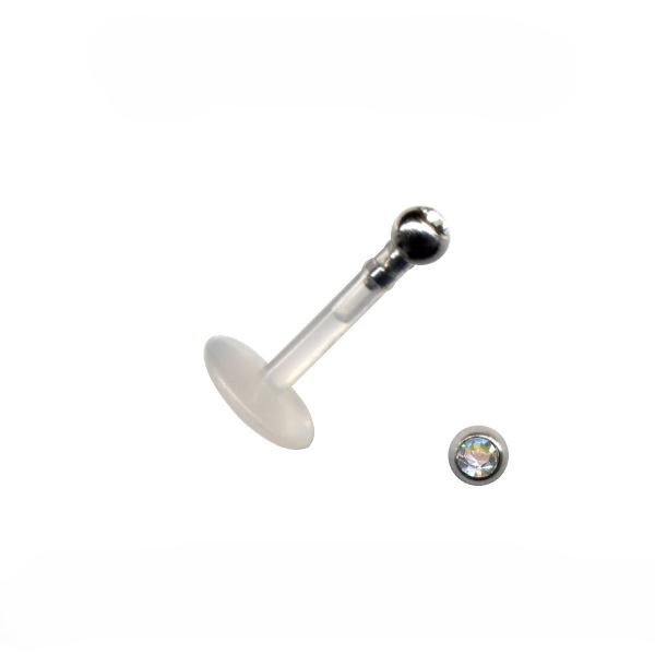 Labret Bioplastic Klar Transparent Kristall Kugel Chirurgenstahl