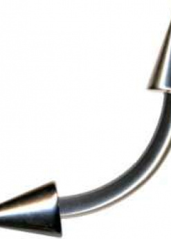 Banana Surgical Steel Silver Curved Barbell Pointed