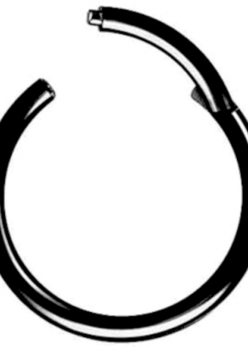 Clicker Ring Hinge Surgical Steel Black Classic