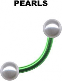 Banane Chirurgenstahl Grün Curved Barbell Perlen