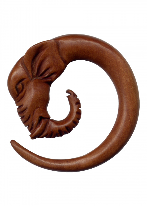 Dehnungsspirale Sichel Holz Rotholz Elefant Elefantenkopf 7mm