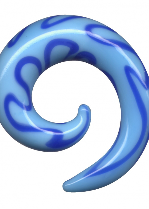 Dehnungsspirale Glas Blau Hellblau Bunt