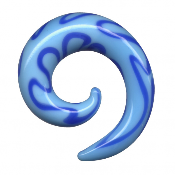 Dehnungsspirale Glas Blau Hellblau Bunt