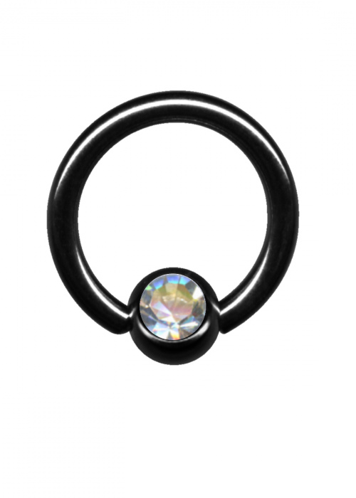 Clamp Ball Ring BCR Surgical Steel Black Crystal White Clear