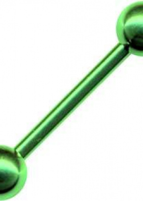 Barbell Straight Piercing Plug  Surigical Steel Dumbbell Green