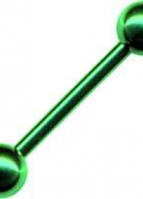 Barbell Straight Piercing Plug Titanium Green Dumbbell