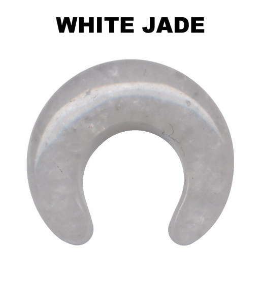 Dehnungssichel Naturstein weiße Jade 6mm