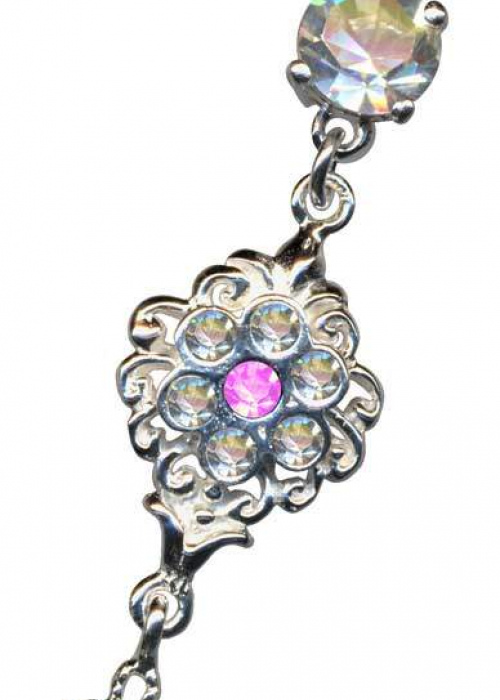 Bananabell Jugendstil Art Nouveau Anhänger Silber 925 Chirurgenstahl Kristall Pink Rosa Weiss Klar (1)