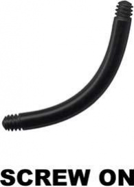 Curved Bar Surgical Steel Black with Thread
