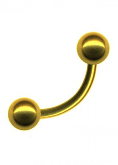 Banana Surgical Steel Gold Curved Barbell