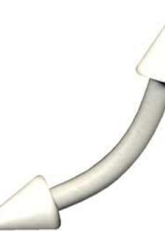 Banana Surgical Steel White Curved Barbell Pointed