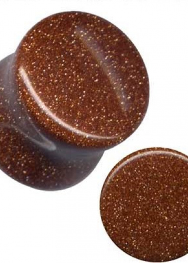 Plug Natural Stone Gold Sand Stone Brown 13mm