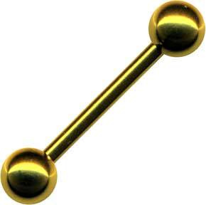 Stecker Gerade Barbell Chirurgenstahl Hantel Gold