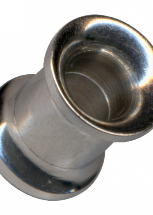 Tunnel Flesh Surgical Steel Double Flared Silver Chrome Screw