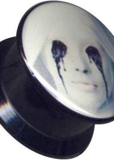 Plug Acrylic Head Horror Eyes White Gray Black 18mm