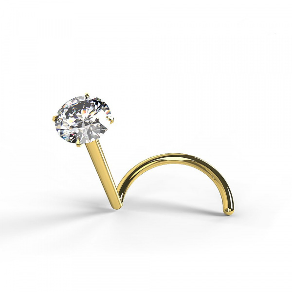 Nasenstecker Gelbgold Gold 750 18 Karat Echt Diamant Stecker