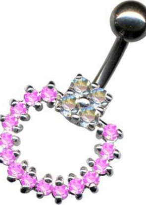 Bananabell Blüte Blume Ring Silber 925 Titan Kristall Pink Weiss Klar