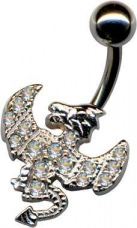 Bananabell Drache Teufel Silber 925 Titan Kristall Weiss