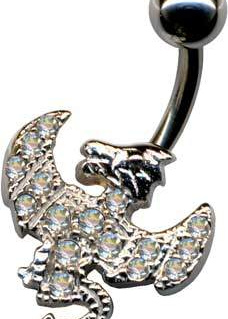 Bananabell Drache Teufel Silber 925 Titan Kristall Weiss