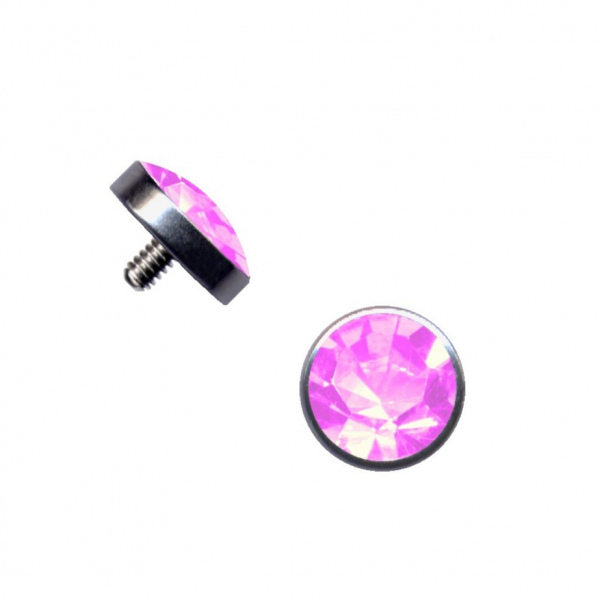 Haut Dermal Anker Aufsatz Chirurgenstahl Zirkonia Pink Rosa