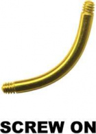 Gebogener Stab Banane Chirurgenstahl Gold mit Gewinde