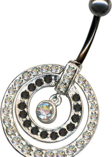 Bananabell Kreise Kugel Jugendstil Art Nouveau Silber 925 Titan Kristall Weiss Klar Schwarz